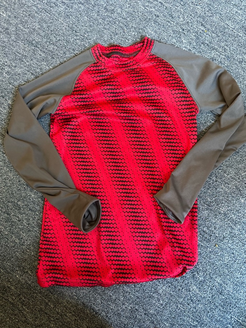Holloway Red and Gray Long-Sleeve Kids Performance Tee